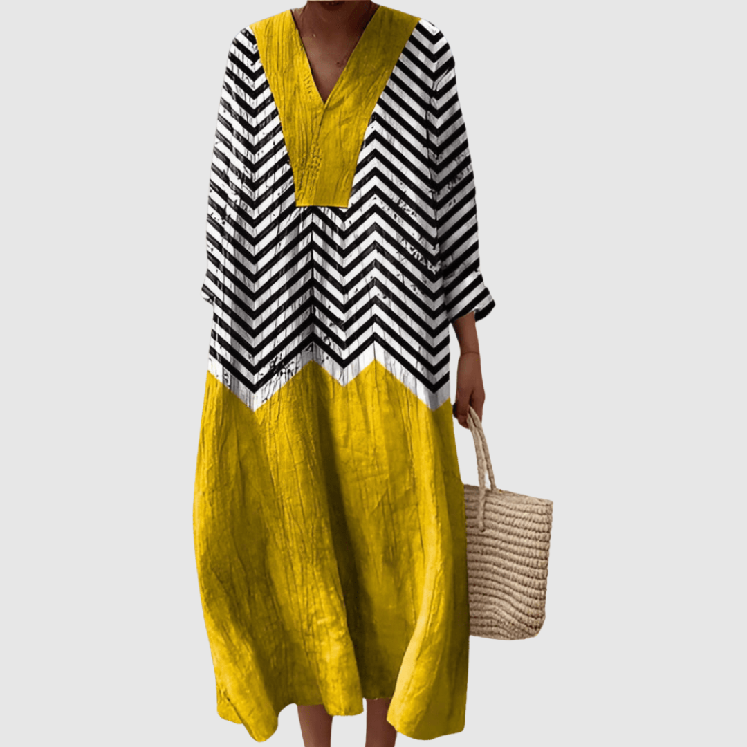 Teressa | Geometric Print Midi Dress