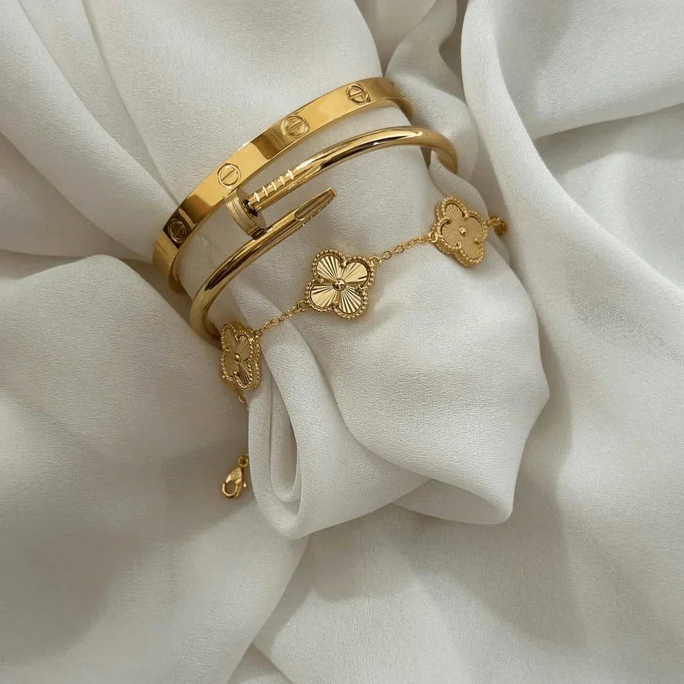 3-Delta Bracelet Set - Gold