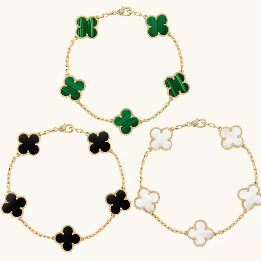 3-Leaf Clover Bracelet Set