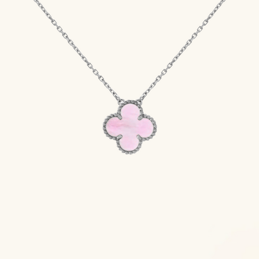 CLOVER | Rose/Silver Necklace