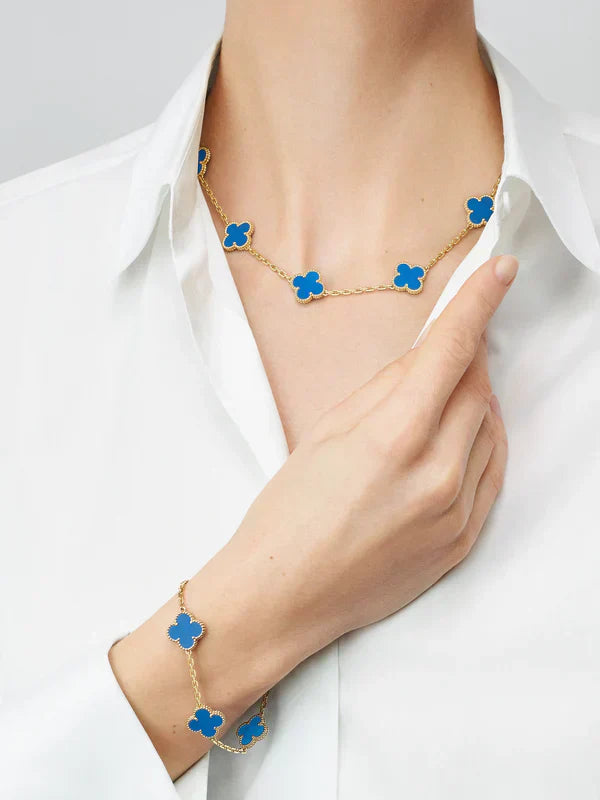 CLOVER | 10 Motif Blue Necklace