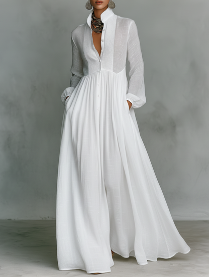 Kimberley | Graceful Elegance White Maxi Dress
