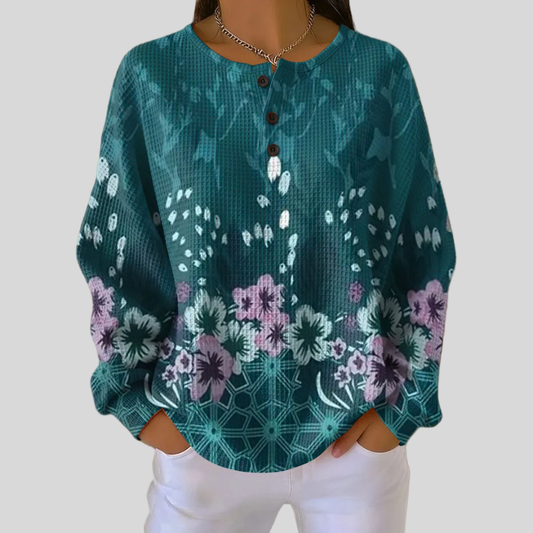 Nora | Floral Color Pattern Sweatshirt