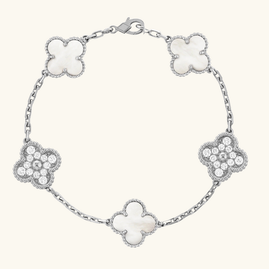 CLOVER | Silver/White Bracelet Prestige