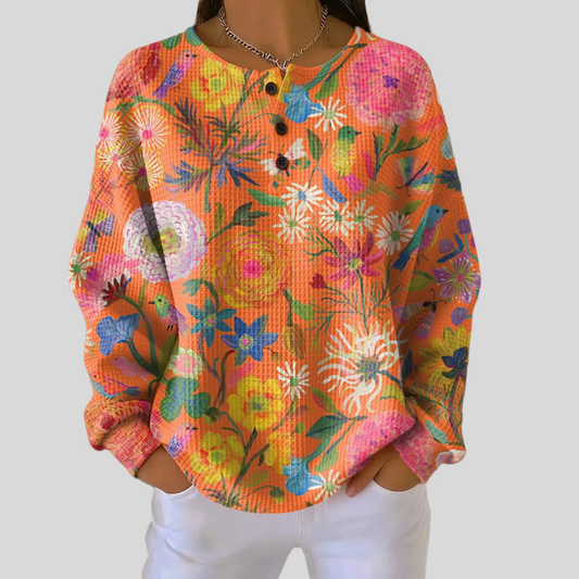 Freja | Colorful Floral Print Sweatshirt