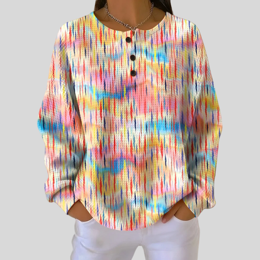 Sofia | Colorful Raindrop Pattern Sweatshirt