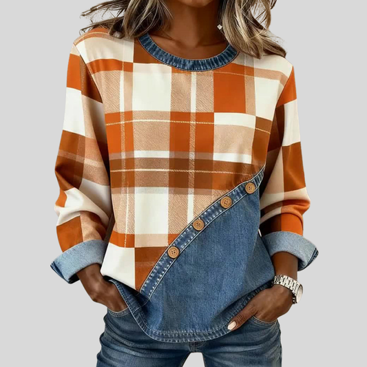Sandrine | Patchwork Art Sweatshirt