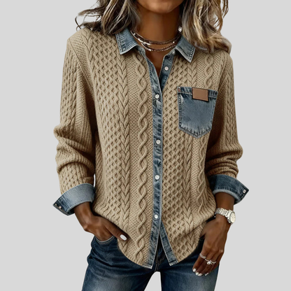 Simone | Denim Patchwork Shirt