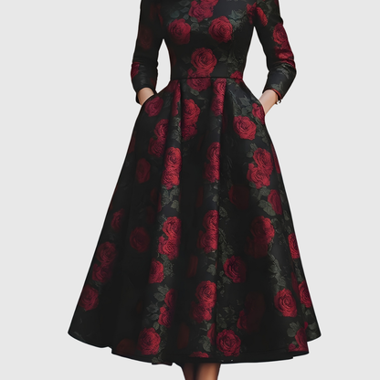 Lilla | Elegant Vintage Maxi Dress With Floral Print
