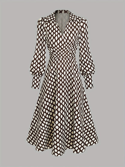 Lizzy | Vintage Rhombus Print Dress