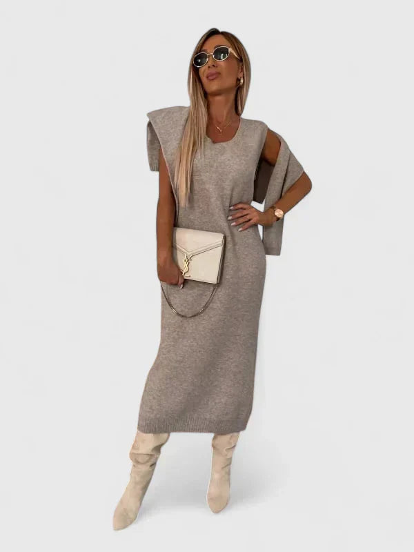 Chrystahl | Elegant Dress & Turtle Neck Sweater Set