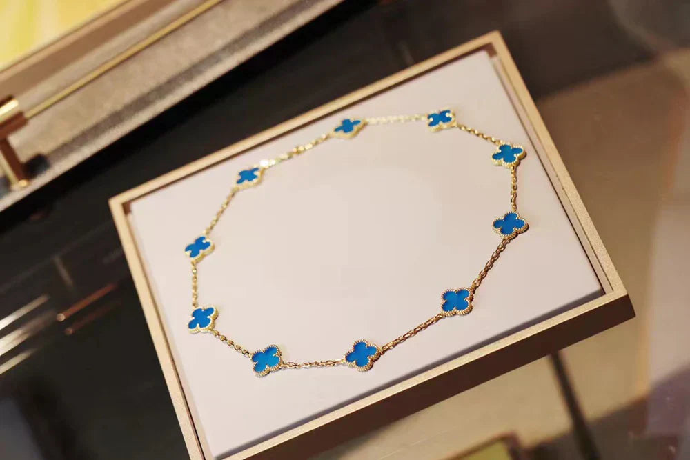 CLOVER | 10 Motif Blue Necklace