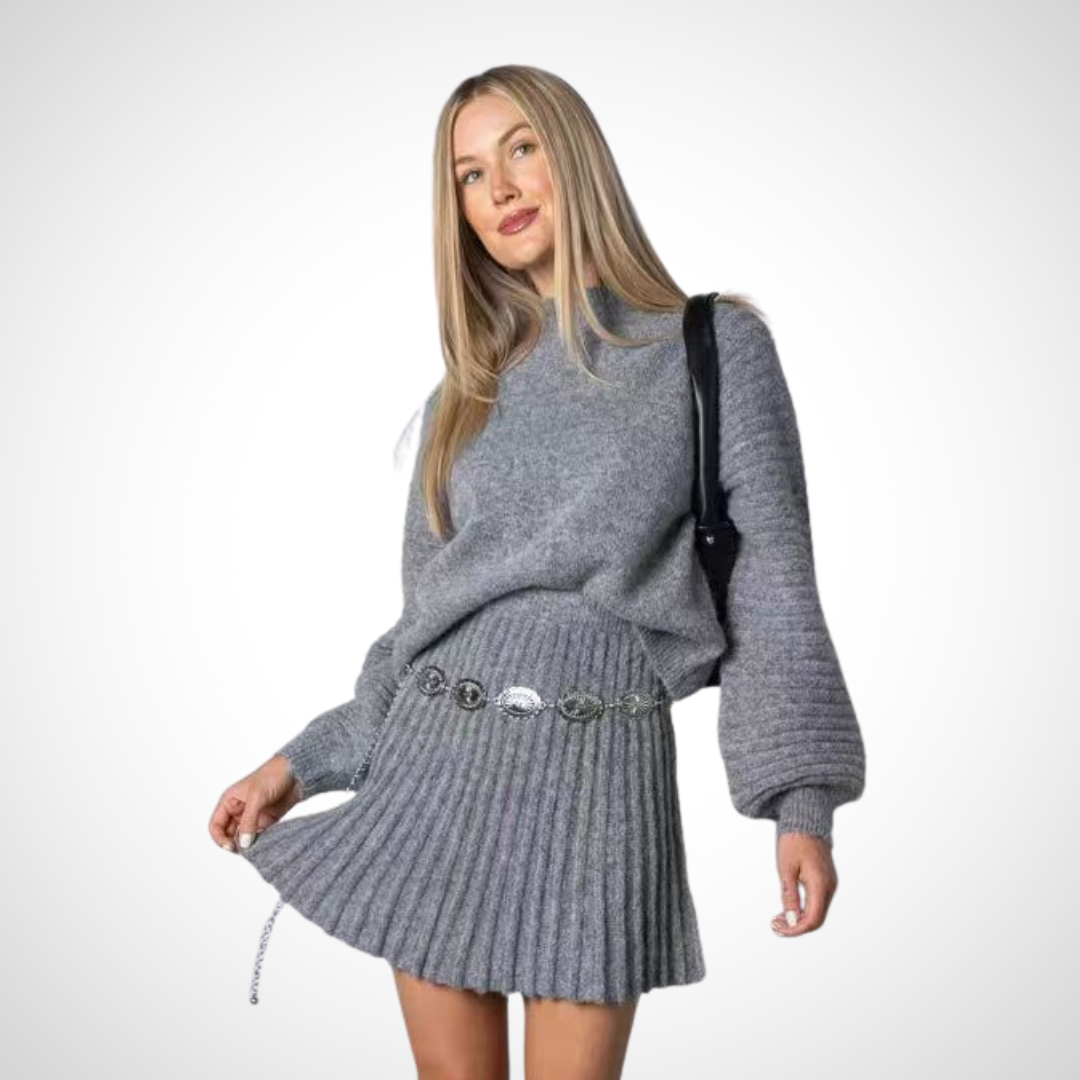 Louisa | Elegant Ribbed Two-Piece Outfit