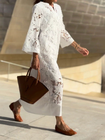 Aimee | Comfy Lace Midi Dress