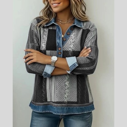 Vavina | Colorblock Print Sweatshirt