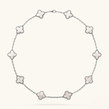 CLOVER | 10 Motivational Silver Necklace