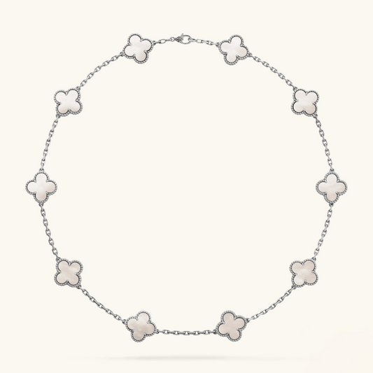 CLOVER | 10 Motivational Silver Necklace