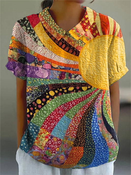 Amabel |Sunburst Patchwork Shirt