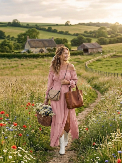 Ameline | Off Shoulder Smocked Maxi Dress