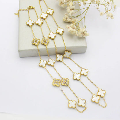CLOVER | 10 Motif White Necklace