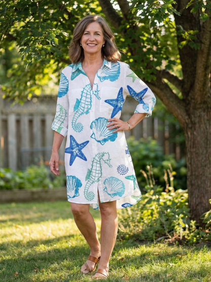 Zéphira | Long Sleeve Tie Dye Shirt Dress