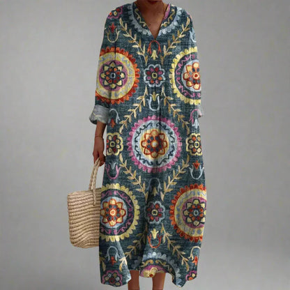 Eva | Geometric Midi Dress