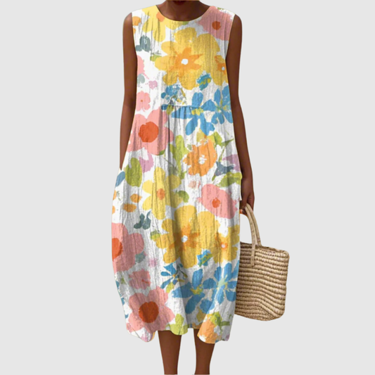 Ella | Pastel Floral Midi Dress
