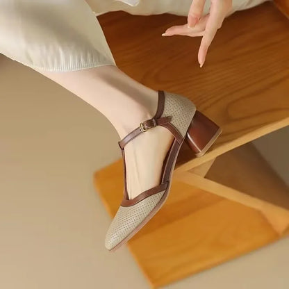 Isava | Mid Heel Leather Shoes