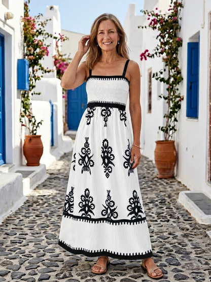 Odelina | Sleeveless Smocked Bodice Maxi Dress