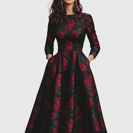 Lilla | Elegant Vintage Maxi Dress With Floral Print