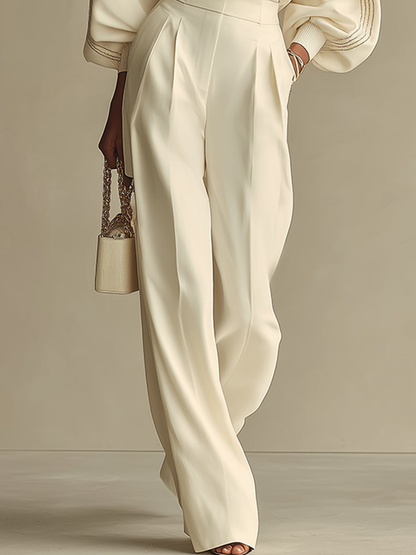 Hannah | Ribbed Set with Wide Pants
