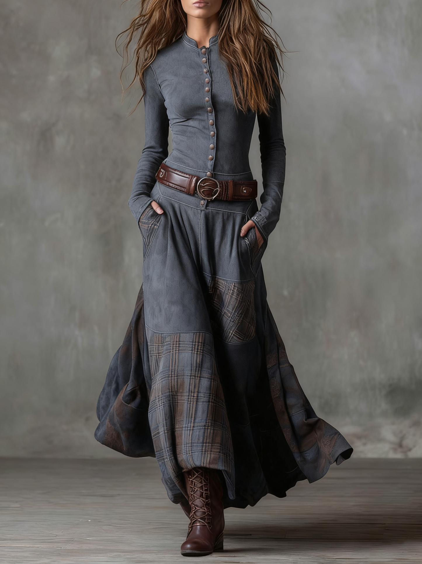Anna | Suede Maxi Dress
