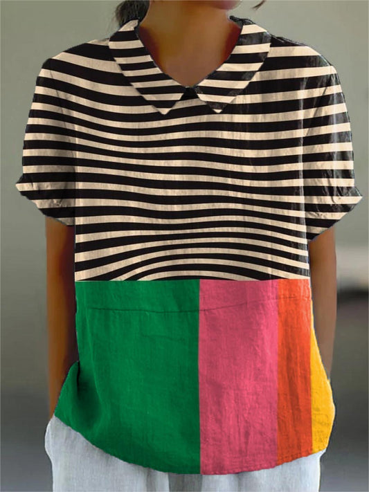 Clarissa | Stripes and Colour Block Shirt