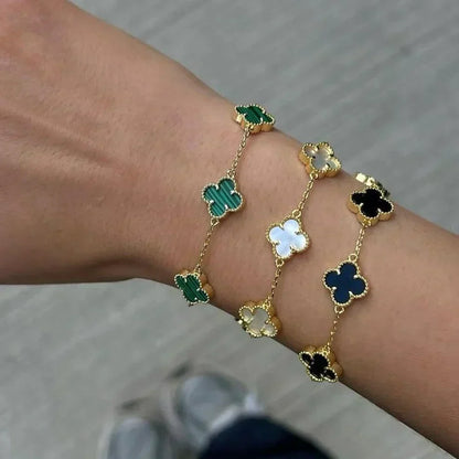 3-Leaf Clover Bracelet Set