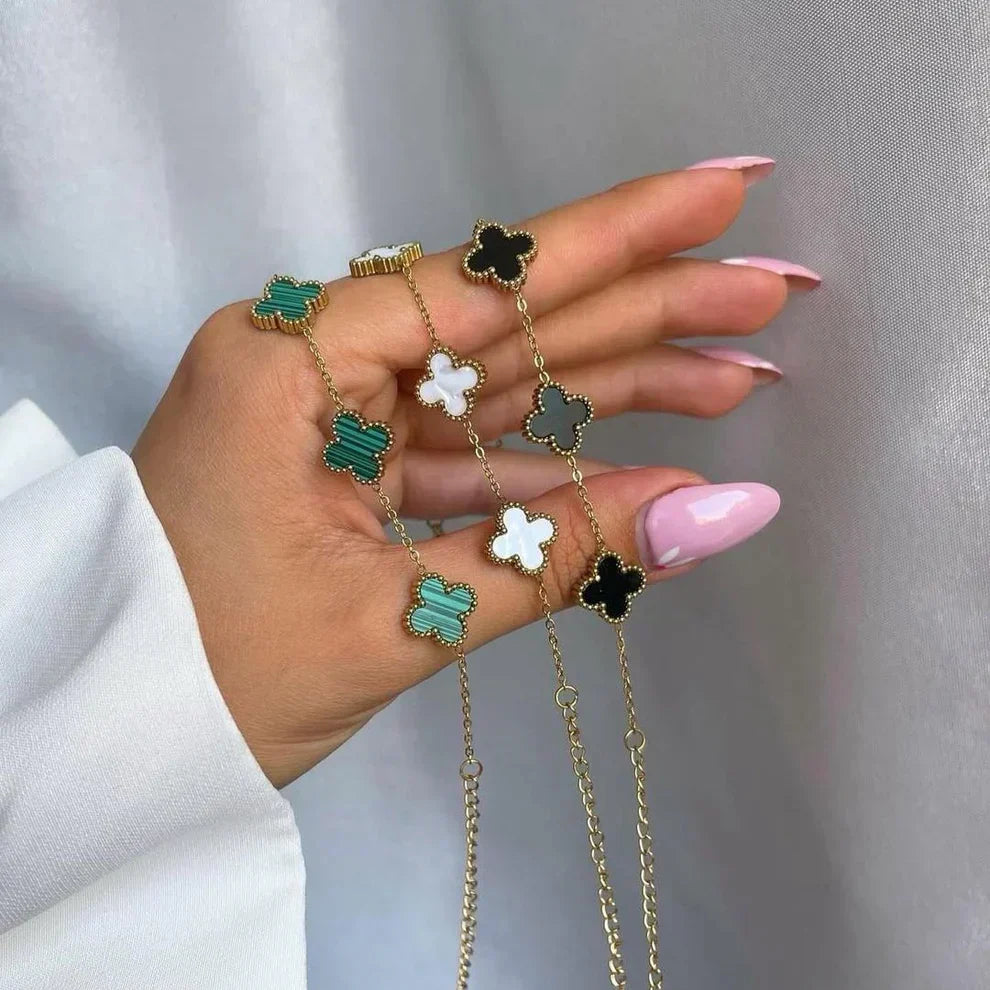 3-Leaf Clover Bracelet Set