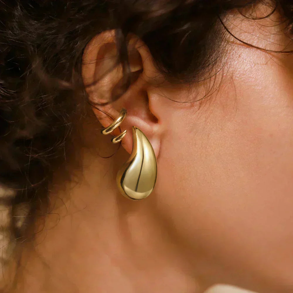 Sandra Tear-Shaped Gold Earrings