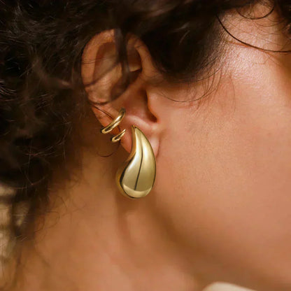 Sandra Tear-Shaped Gold Earrings