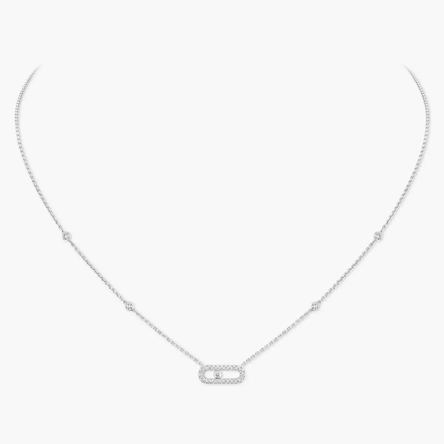 EXCLUSIVE | Mollyanne Diamanté Uno Necklace – Silver